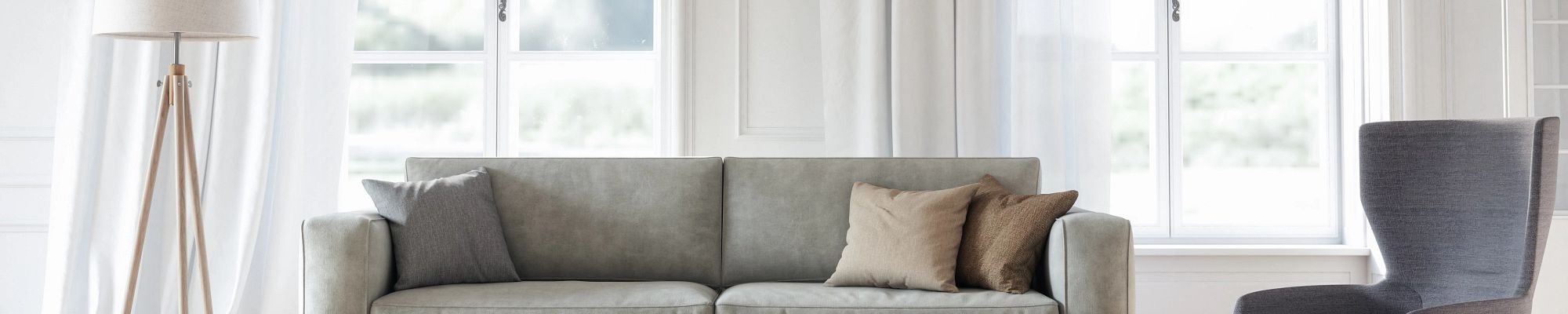 Living room with large windows